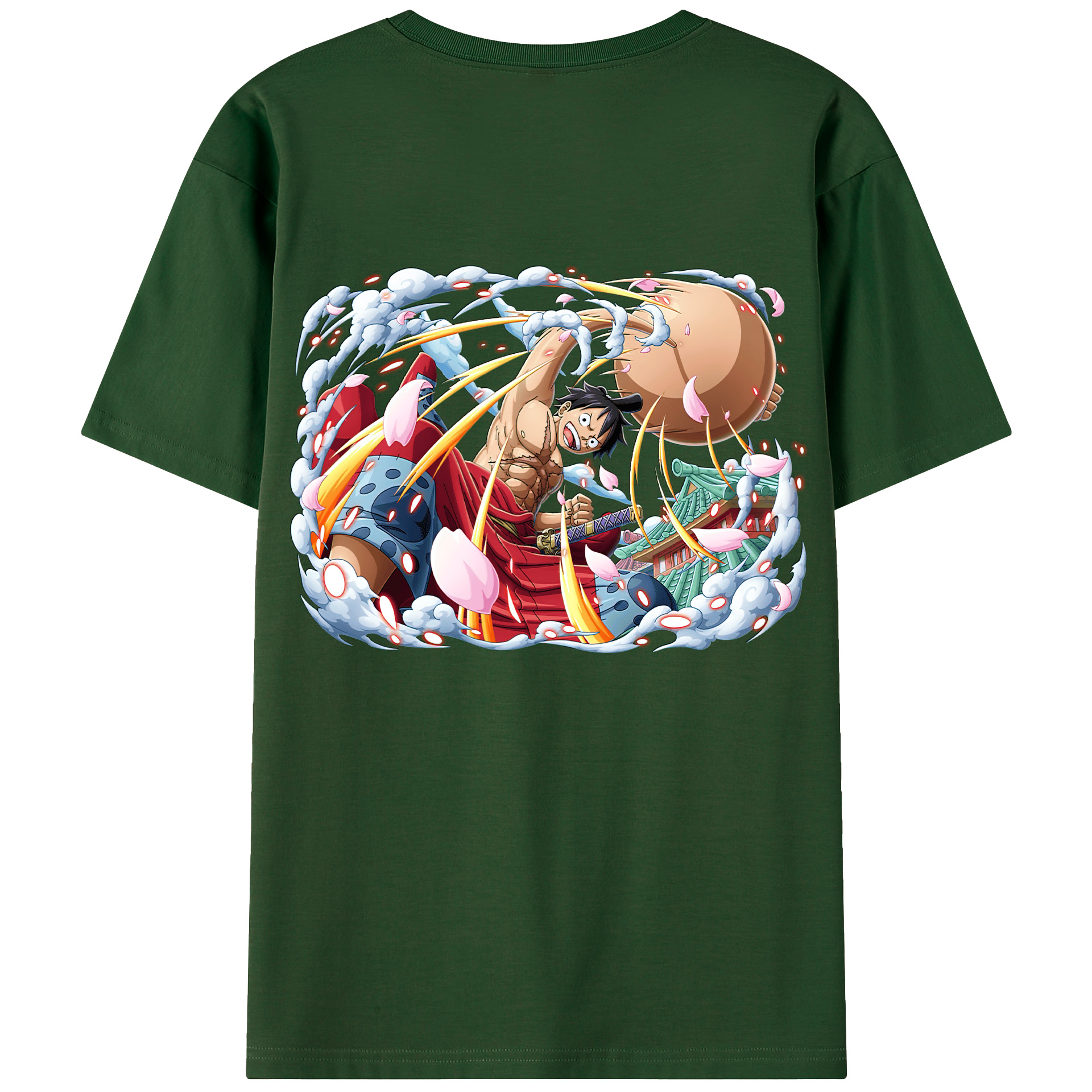 ワンピース モンキー・D・ルフィ ONE PIECE Monkey D. Luffy 綿100％半袖Tシャツ（背面プリント）